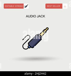 Jack audio icona vettore semplice. Illustrazione Vettoriale