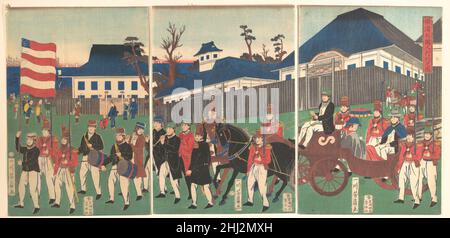 Foto di una processione di stranieri a Yokohama 2nd mesi, 1861 Utagawa Yoshikazu giapponese. Foto di una processione di stranieri a Yokohama 73448 Foto Stock