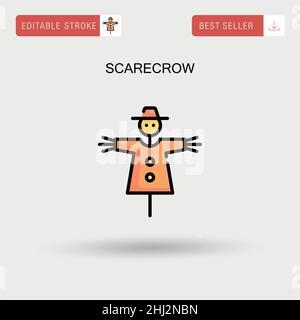 Icona vettore semplice di Scarecrow. Illustrazione Vettoriale