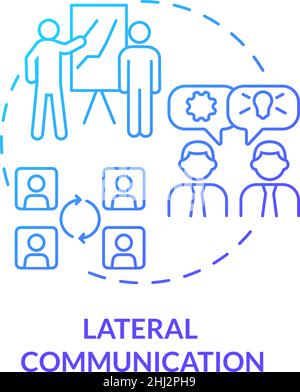 Icona di concetto gradiente blu comunicazione laterale Illustrazione Vettoriale