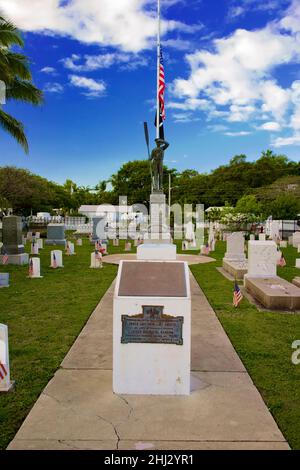 Cimitero di Key West a Key West, Florida, Florida, Stati Uniti d'America. Isola destinazione di vacanza per turismo rilassato. Foto Stock