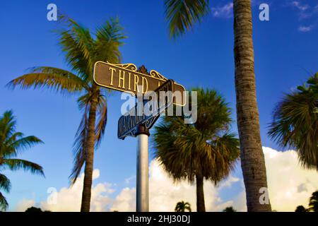 Cimitero di Key West a Key West, Florida, Florida, Stati Uniti d'America. Isola destinazione di vacanza per turismo rilassato. Foto Stock