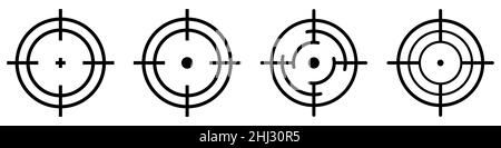 Set di icona destinazione di targe. Target e AIM, targeting e puntamento. Simbolo per il design del sito Web, il logo, l'app, l'interfaccia utente. Illustrazione vettoriale, EPS10 Illustrazione Vettoriale