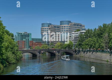 Spree, Meierei bolle, Spreebogen, Alt-Moabit, Moabit, Berlino, Germania Foto Stock