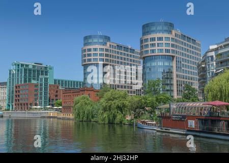 Spree, Meierei bolle, Spreebogen, Alt-Moabit, Moabit, Berlino, Germania Foto Stock