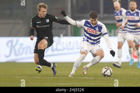 Duisburg, Germania. 26th Jan, 2022. Primo: 01/26/2022 Fuvuball: Calcio: 3rd Bundesliga, stagione 2021/2022 MSV Duisburg - 1.FC Magdeburg duels, Moritz Stoppelkamp Credit: dpa/Alamy Live News Foto Stock