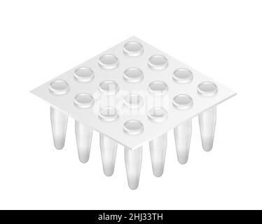 Test RT-PCR - vassoio PCR - Illustrazione come file EPS 10 Illustrazione Vettoriale