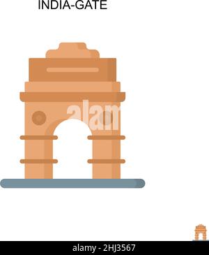 India-gate semplice vettore icona. Modello di disegno del simbolo di illustrazione per l'elemento dell'interfaccia utente mobile Web. Illustrazione Vettoriale