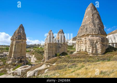 Valle degli amanti, fantastiche formazioni di tufo, Cappadocia, Turchia, Cappadocia, Turchia Foto Stock