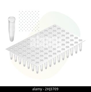 Test RT-PCR - vassoio PCR - Illustrazione come file EPS 10 Illustrazione Vettoriale