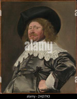 Ritratto di un uomo, forse Nicolaes Pietersz Duyst van Voorhout (nato intorno al 1600, morto nel 1650) ca. 1636–38 Frans Hals Dutch questo ritratto brillantemente dipinto può essere datato sulla base del costume elegante. Duyst van Voorhout era un produttore di birra Haarlem, una delle professioni più lucrative del periodo. Aveva quarantasette foto al momento della sua morte, ma a nessuno dei ritratti, come era comune negli inventari delle proprietà, viene assegnato il nome di un artista. Ritratto di un uomo, forse Nicolaes Pietersz Duyst van Voorhout (nato intorno al 1600, morto nel 1650). Frans Hals (olandese, Anversa 1582/83–1666 Haarlem). CA. 163 Foto Stock