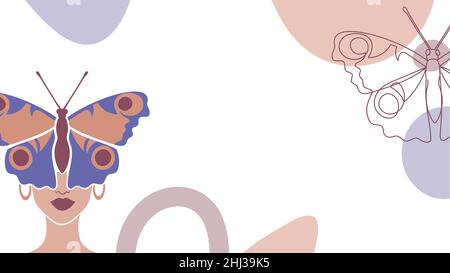 Sfondo di linea moderna e di stile artistico piatto. Illustrazione Vettoriale