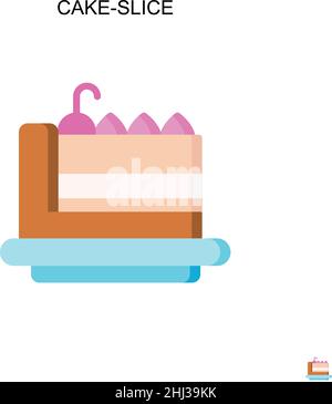 Icona vettore semplice torta-fetta. Modello di disegno del simbolo di illustrazione per l'elemento dell'interfaccia utente mobile Web. Illustrazione Vettoriale