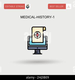 Medical-history-1 icona vettore semplice. Illustrazione Vettoriale