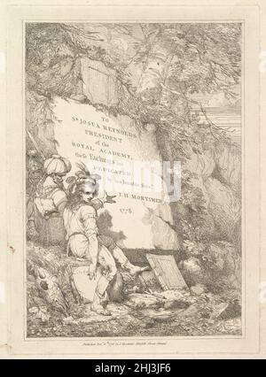 Frontespizio (da 'quindici Etchings dedicato a Sir Joshua Reynolds') 8 dicembre 1778 progettato, inciso e pubblicato da John Hamilton Mortimer British. Frontespizio (da 'quindici Etchings dedicati a Sir Joshua Reynolds') 407887 Foto Stock