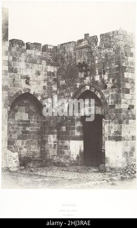 Jérusalem, Porte de Jaffa, Vue extérieure 1854 Auguste Salzmann Francese. Jérusalem, Porte de Jaffa, Vue extérieure 287026 Foto Stock