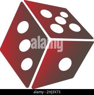 Icona dice logo disegno modello vettore illustrazione Illustrazione Vettoriale