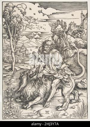 Samson che rendo il Leone ca. 1497–98 Albrecht Dürer Tedesco. Samson che rendo il Leone 388018 Foto Stock