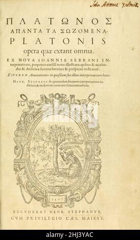 Stephanus Platonis opera quae extant omnia titolo. Foto Stock