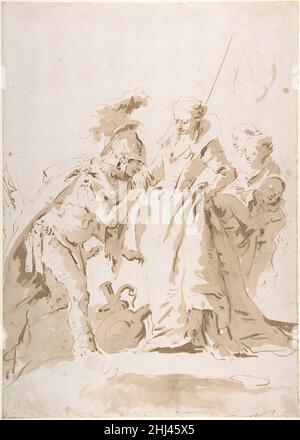 Incontro di Antonio e Cleopatra 1696–1770 Giovanni Battista Tiepolo italiano. L'incontro di Antonio e Cleopatra 339402 Foto Stock