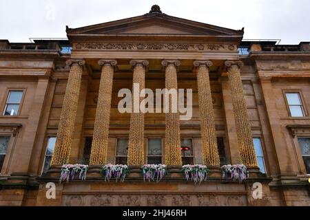 Batgirl filma a Glasgow Foto Stock