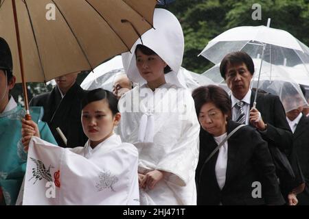 Cerimonia nuziale giapponese a Nikko Foto Stock