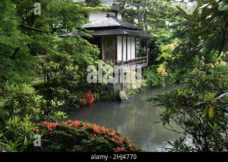 Giardino giapponese 'soyo-en' fiammeggiante a Nikko, Giappone Foto Stock