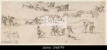 Bullbaiting in Piazza veneziana 1712–93 Francesco Guardi italiano. Bullbaiting in Piazza Veneziana 338925 Foto Stock