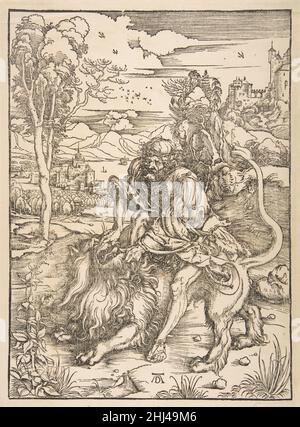 Samson che rendo il Leone ca. 1497–98 Albrecht Dürer Tedesco. Samson che rendo il Leone 397048 Foto Stock