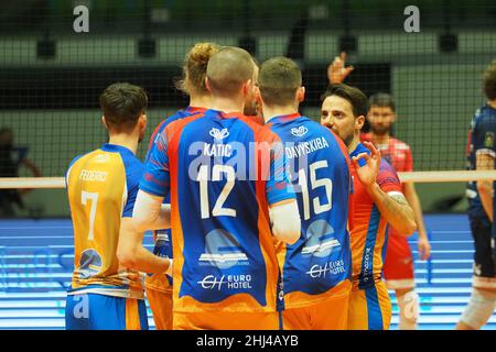 Monza, Italia. 26th Jan 2022. (Vero Volley Monza) durante il Vero Volley Monza vs Allianz Milano, Volley Campionato Italiano Serie A Men Superleague a Monza, Italia, Gennaio 26 2022 Credit: Agenzia indipendente di Foto/Alamy Live News Foto Stock