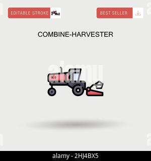 Icona del vettore semplice della mietitrebbiatrice. Illustrazione Vettoriale