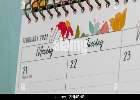 'Twosday' - Febbraio 22nd 2022 a palindrome date 22/02/2022 Foto Stock