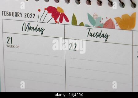 'Twosday' - Febbraio 22nd 2022 a palindrome date 22/02/2022 Foto Stock