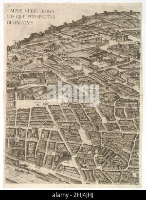 Piano della Città di Roma. Parte 2 con la Trinità dei Monti, Palazzo Borghese e le Terme di Diocleziano 1645 Antonio Tempesta parte italiana della parte superiore della mappa. Raffigurata la parte nord-orientale della città all'interno delle mura, con la Trinita dei Monti, Palazzo Borghese e le Terme di Diocleziano. Piano della Città di Roma. Parte 2 con la Trinità dei Monti, Palazzo Borghese e le Terme di Diocleziano 414804 Foto Stock