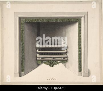 Design per grata in ghisa con aquile che afferra serpenti ca. 1814 Benjamin Dean Wyatt British. Design per grata in ghisa con aquile che afferra serpenti 386382 Foto Stock