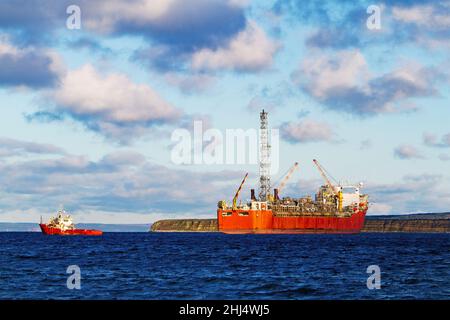 Serbatoio FPSO per gas e petrolio Foto Stock