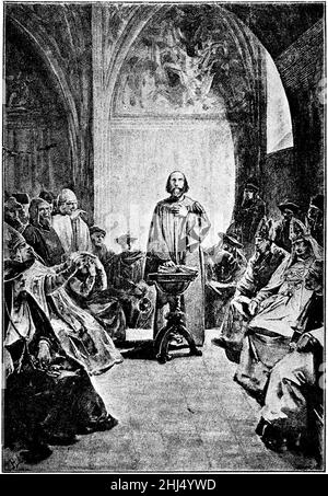 Storia della Boemia, Giovanni Hus davanti al Concilio di Costanza. Foto Stock