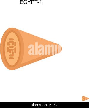 Egypt-1 semplice icona vettoriale. Modello di disegno del simbolo di illustrazione per l'elemento dell'interfaccia utente mobile Web. Illustrazione Vettoriale