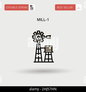 Mill-1 icona vettore semplice. Illustrazione Vettoriale