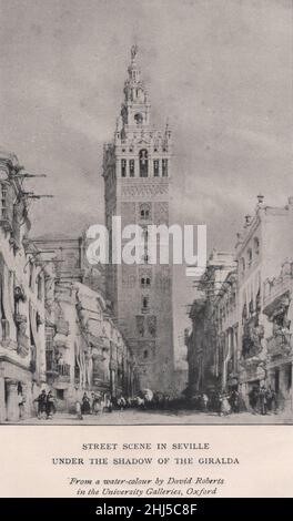 Scena di strada a Siviglia di David Roberts. Foto Stock