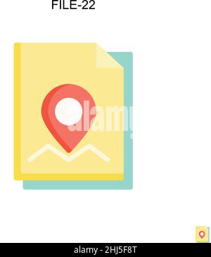 File-22 icona vettore semplice. Modello di disegno del simbolo di illustrazione per l'elemento dell'interfaccia utente mobile Web. Illustrazione Vettoriale