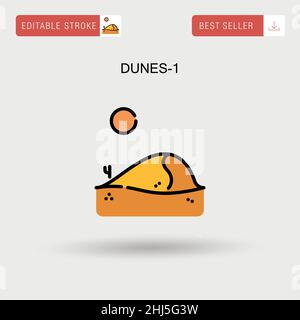 Dunes-1 icona vettore semplice. Illustrazione Vettoriale