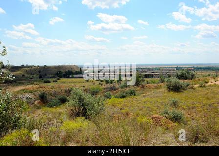 Negozi industriale di fabbrica in una campagna Foto Stock