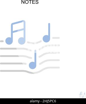 Note icona vettore semplice. Modello di disegno del simbolo di illustrazione per l'elemento dell'interfaccia utente mobile Web. Illustrazione Vettoriale