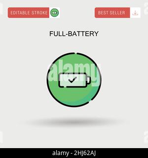Icona vettoriale semplice a batteria piena. Illustrazione Vettoriale