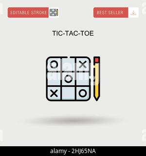 Icona del vettore semplice TIC-tac-TOE. Illustrazione Vettoriale