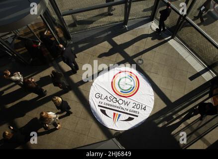 Foto del file datata 08/03/10 del logo Glasgow 2014 Commonwealth Games, come la donna strumentale nel portare i Commonwealth Games a Glasgow ha descritto come un 'onore assoluto' per aver guidato l'organizzazione sportiva e culturale della città come ha annunciato che è destinata al ritiro. Foto Stock