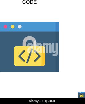 Icona vettore codice semplice. Modello di disegno del simbolo di illustrazione per l'elemento dell'interfaccia utente mobile Web. Illustrazione Vettoriale