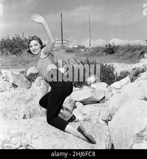 1956 Festival del Cinema di Venezia, venerdì 31st agosto 1956. I nostri spettacoli di foto ... L'attrice italiana Sylva Koscina. Foto Stock