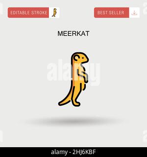 Icona vettore semplice Meerkat. Illustrazione Vettoriale